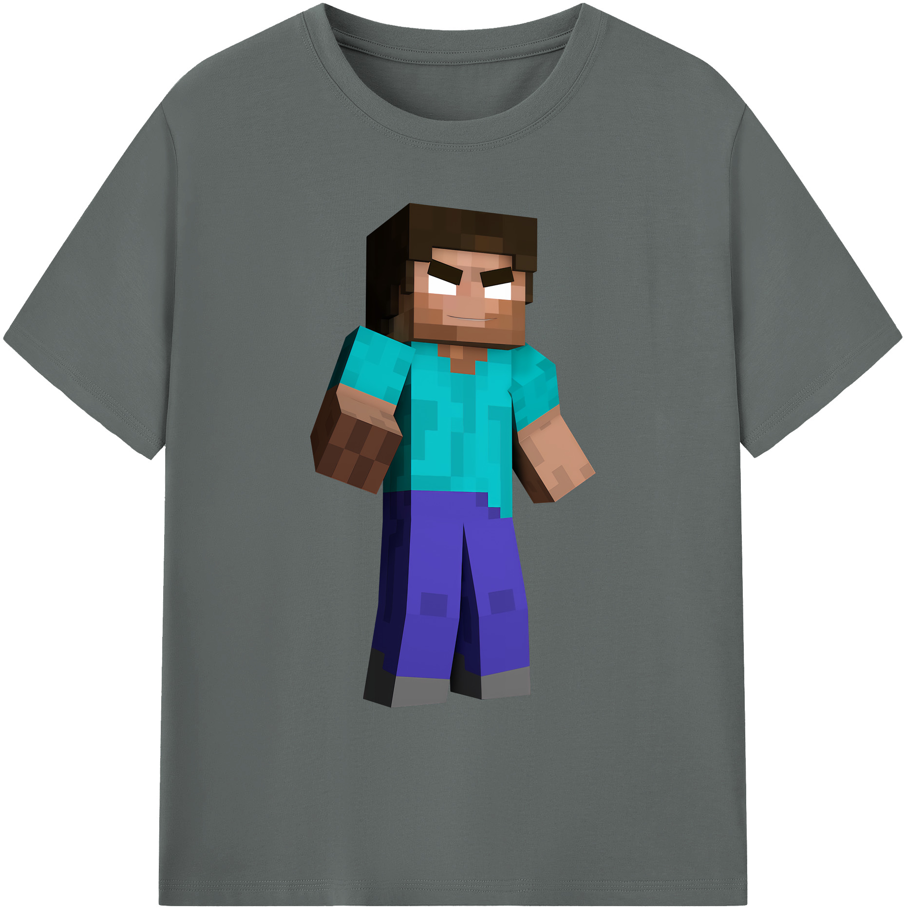 （画像用） マインクラフト ブロックの世界 Minecraft MC Block world 綿100％ メンズ半袖Tシャツ｜肌触りやわらか＆通気性